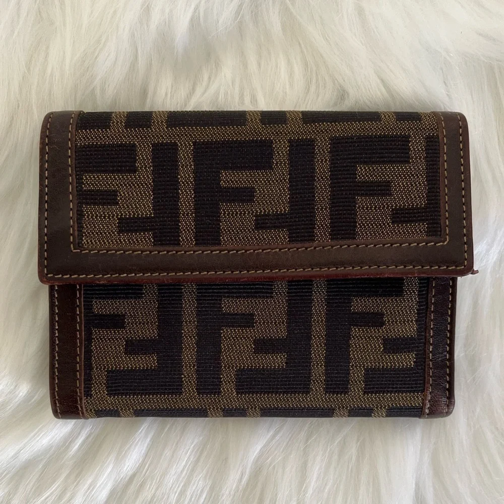 FENDI Zucca Trifold Wallet EUC Authenticity Guaranteed
